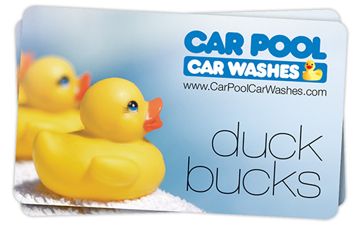 Car Pool Duck Bucks Gift Cards